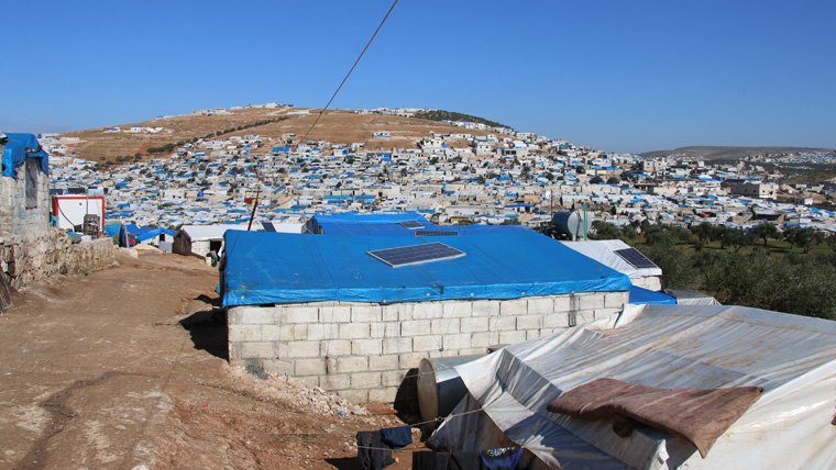 Overlooking the refugee camp.