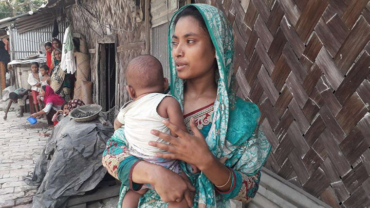 Aysha and her six-month-old baby boy live in Patenga, Bangladesh: one of the areas preparing for Super Cyclone Amphan to make landfall.