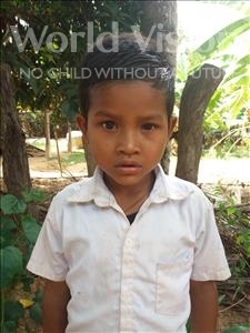 Choose a child to sponsor, like this little boy from Soutr Nikom, Sim age 7