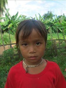 Choose a child to sponsor, like this little girl from Soutr Nikom, Taing Hun age 6
