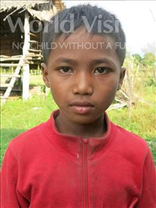Choose a child to sponsor, like this little boy from Soutr Nikom, Chomroeun age 9