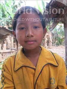 Choose a child to sponsor, like this little girl from Soutr Nikom, Siev Ing age 10
