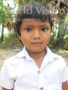 Choose a child to sponsor, like this little girl from Soutr Nikom, Samnang age 6