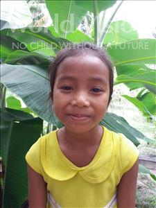 Choose a child to sponsor, like this little girl from Soutr Nikom, Chhiva age 7