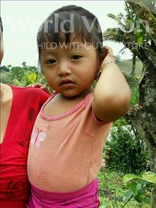 Choose a child to sponsor, like this little girl from Maya, Meydi Izamar age 2