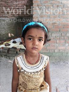 Choose a child to sponsor, like this little girl from Vaishali, Siwangi age 4