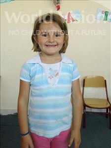 Choose a child to sponsor, like this little girl from Shkodra, Klara age 5