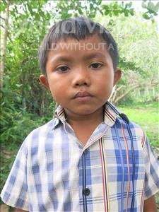 Choose a child to sponsor, like this little boy from Soutr Nikom, Pisith age 6