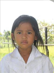 Choose a child to sponsor, like this little girl from Soutr Nikom, Sokha age 8