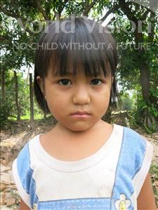 Choose a child to sponsor, like this little girl from Soutr Nikom, Kimchheng age 5