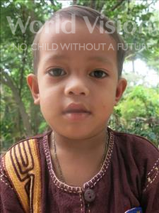 Choose a child to sponsor, like this little boy from Soutr Nikom, Phousa age 3