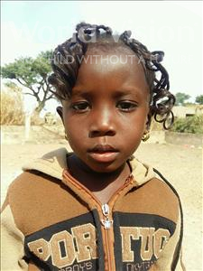 Choose a child to sponsor, like this little girl from Loul, Odile Diatou age 3