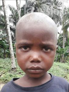 Choose a child to sponsor, like this little boy from Jaiama Bongor, Kaifa age 5