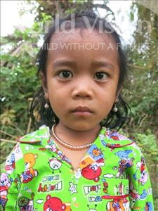 Choose a child to sponsor, like this little girl from Soutr Nikom, Ryna age 4