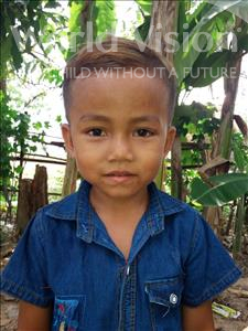Choose a child to sponsor, like this little boy from Soutr Nikom, Sinath age 6