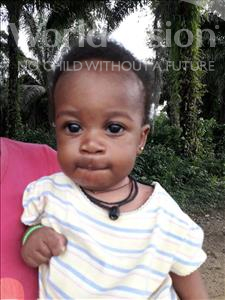 Choose a child to sponsor, like this little girl from Jaiama Bongor, Haja Aminata age
