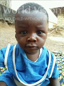 Choose a child to sponsor, like this little girl from Jaiama Bongor, Gbessay age