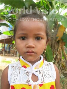 Choose a child to sponsor, like this little girl from Soutr Nikom, Maly age 4