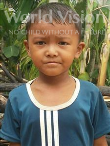 Choose a child to sponsor, like this little boy from Soutr Nikom, Phearin age 5
