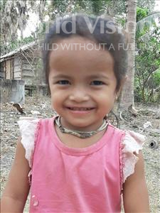 Choose a child to sponsor, like this little girl from Soutr Nikom, Theary age 3