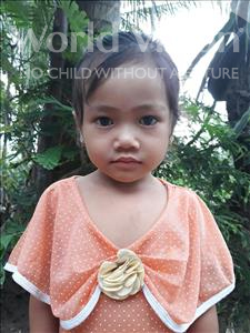 Choose a child to sponsor, like this little girl from Soutr Nikom, Sotheary age 4