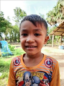 Choose a child to sponsor, like this little boy from Soutr Nikom, Vanneth age 6