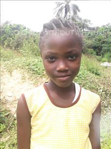 Choose a child to sponsor, like this little girl from Jaiama Bongor, Makaday age 7